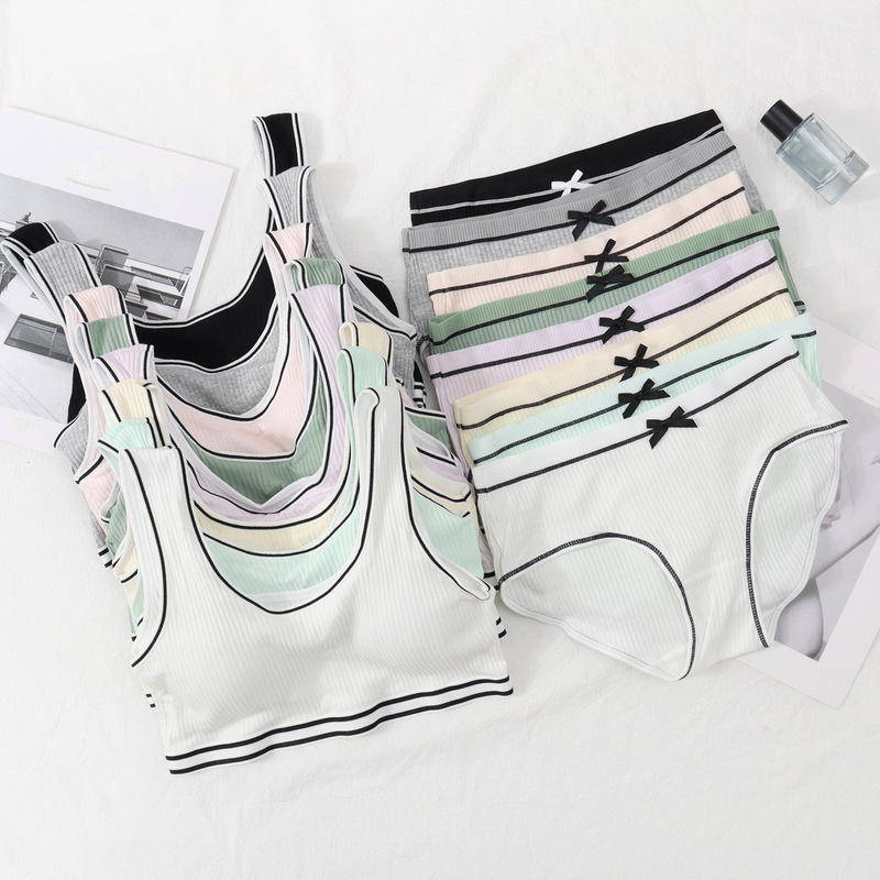 Developmental Underwear Girl's Pure Cotton Bra Small Vest Type Junior Senior high school Student Sports Tube Top Bra suit
