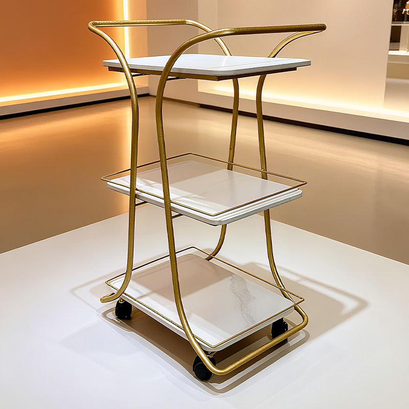 Estante de almacenamiento multicapa de piso de carro pequeño móvil para almacenar hardware de acabado y almacenamiento de paneles de mármol con ruedas