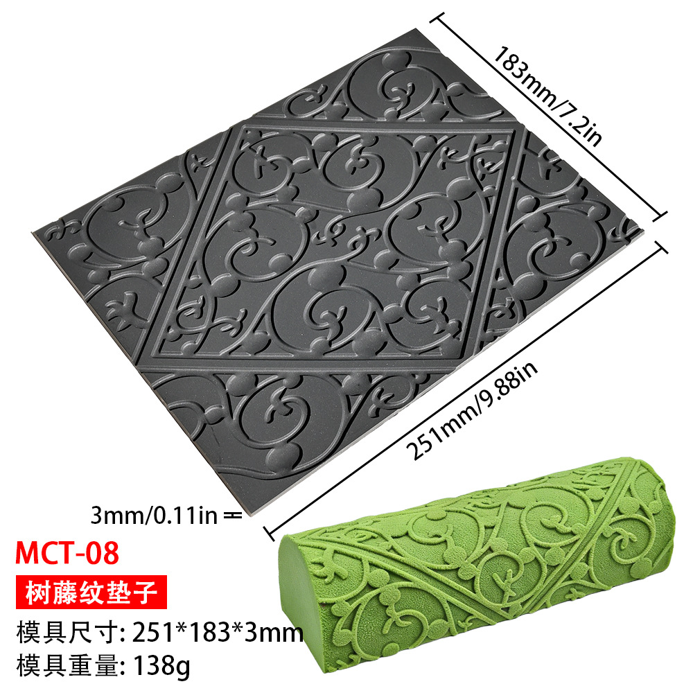 Mousse almohadilla de silicona mousse rollo suizo textura almohadilla corteza amor encaje fondant estera pastelería occidental molde para hornear