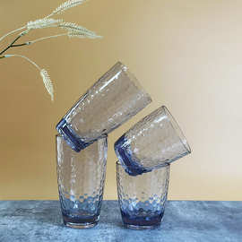 厂家定制KTV酒杯亚克力锤花啤酒杯加厚大容量漱口杯 酒馆专用跨境