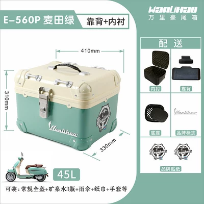 Motorcycle trunk — a universal storage box, not made - wheatfield-green-560pliningbackrest