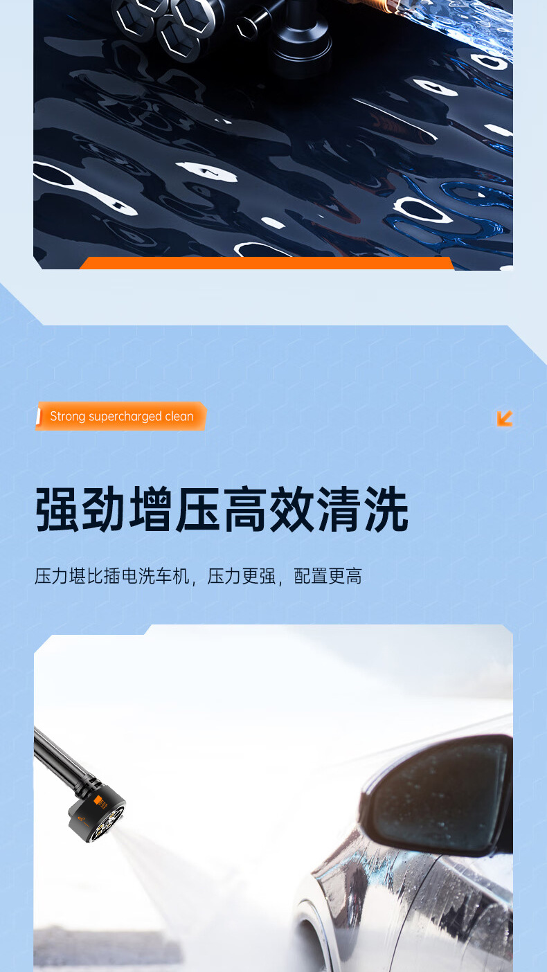 Brushless car washer high-power wireless household portable high-pressure water gun car washer household lithium battery cleaning artifact
