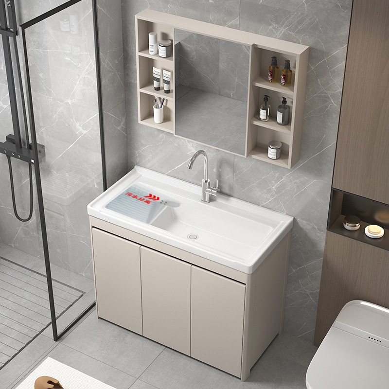 armario de lavandería de panal de aluminio grueso lavabo de cerámica con tablero de fricción lavabo de lavandería tipo piso exterior lavabo de lavandería integral lavabo