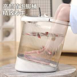 泡脚桶家用过小腿养生足底脚底按摩放松人体工学恒温足浴加高深桶