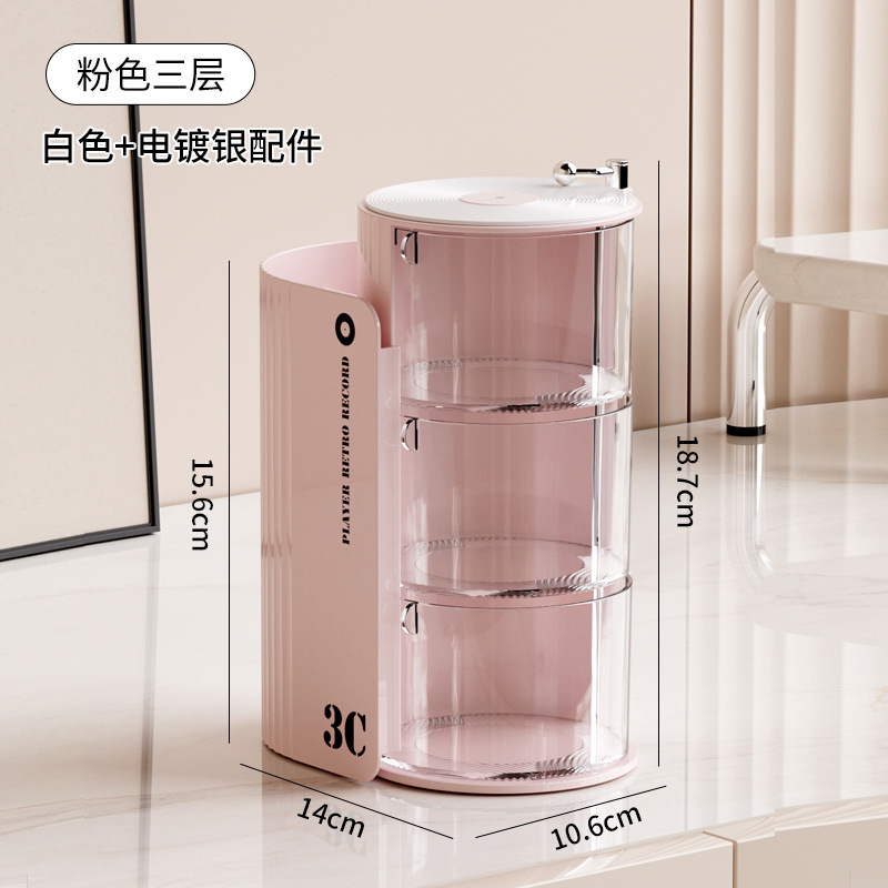 La Caja de almacenamiento de polvo gira a prueba de polvo, la Mesa de belleza, los huevos, el colchón de aire, la cómoda, el cepillo de maquillaje de lápiz labial de varias capas y el estante de objetos.