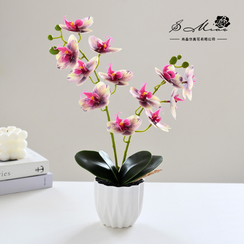 12 flores falsas sensación orquídea mariposa bonsai simulación de flores decoración interior adornos flores artificiales simulación de maceta image 13