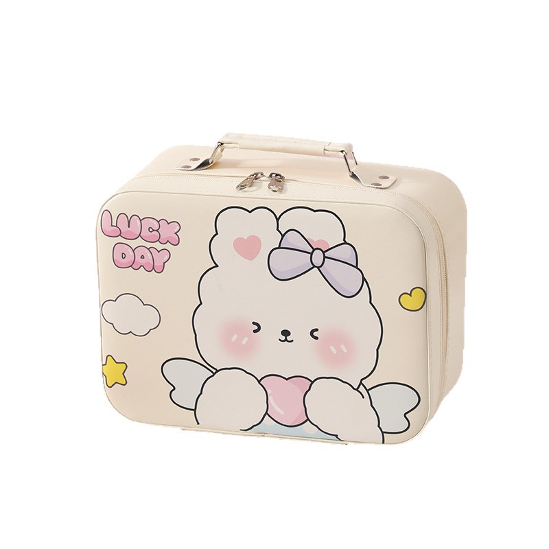 Nueva caja de maquillaje de dibujos animados de alto valor, bolsa de maquillaje portátil de viaje, bolsa de maquillaje portátil de regalo, bolsa de almacenamiento de regalo encantadora