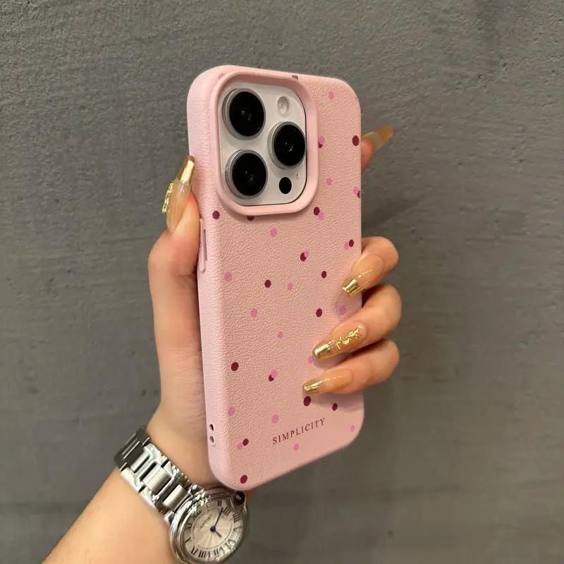 El patrón de lichi está lleno de puntos de onda de pantalla para la carcasa del teléfono móvil Apple 15 iphone16pro max simple 13 mate 12 suave