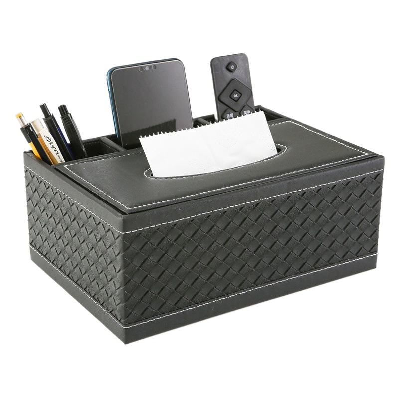 European-style Leather Removable Tissue Box Household Living Room Storage Box Remote Control Multifunctional Tissue Box
