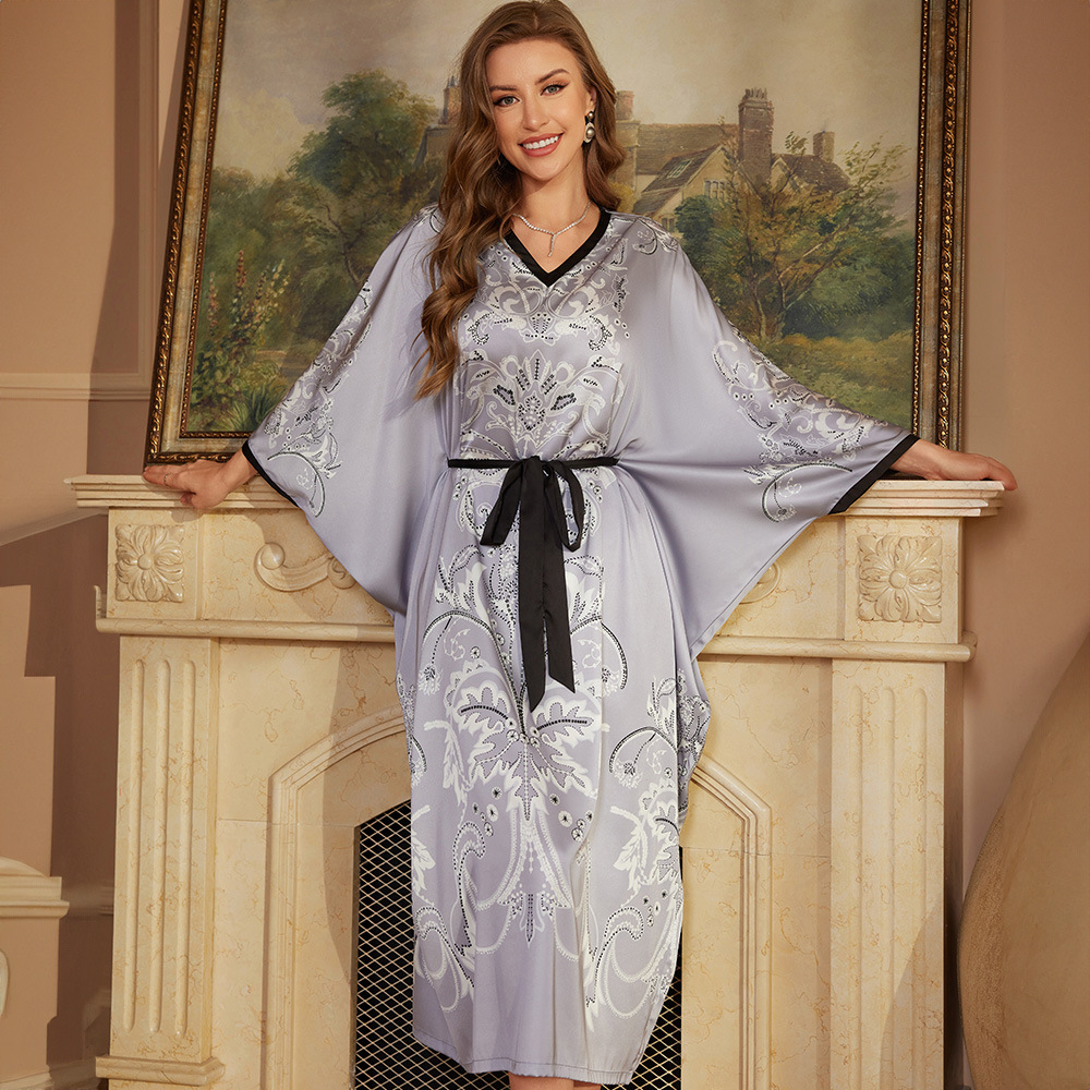 Amazon nuevo pijama de mujer pijama de mangas largas pijama de correa alta sensación de baño de satén DP3391