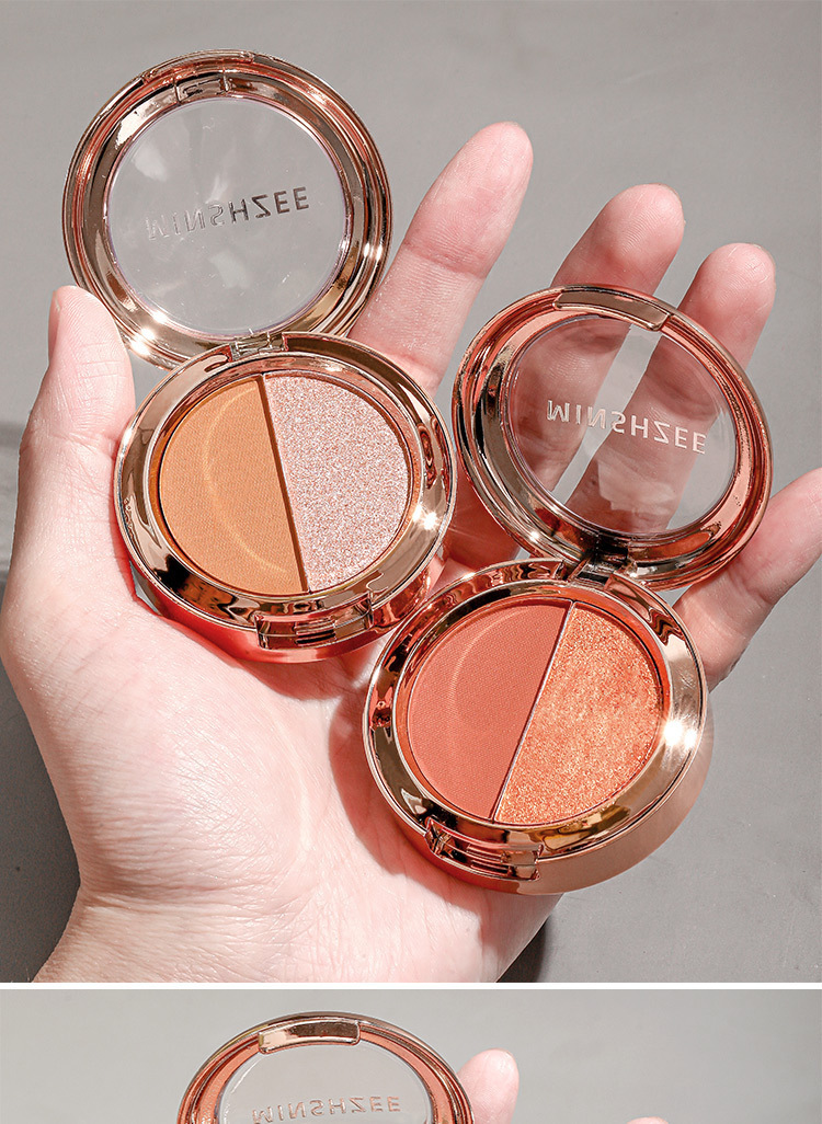 Mingxi Zhi dual-color Eyeshadow palette: Earth tone, pearlescent, matte, golden flash, polarized light, small plate, portable Pumpkin color eyeshadow palette undefined
