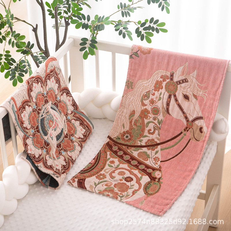 Wholesale Large Towels, Hemp, Chinese Style, Large Floral Pattern, Simple, Understated, Elegant, Comfortable, Delicate Touch, Adult Towels