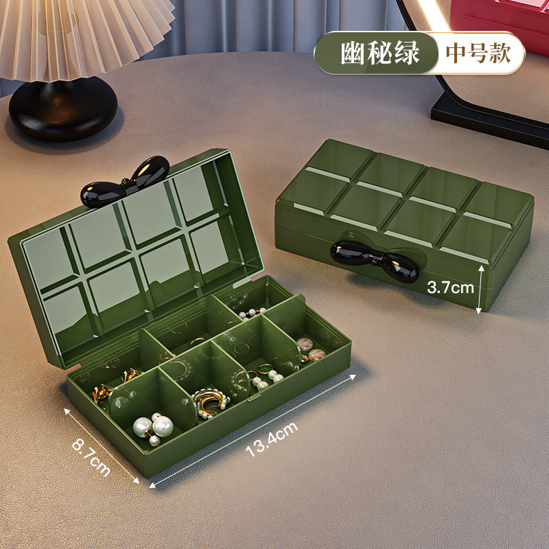 首饰盒便携精致小巧项链耳环耳钉戒指手饰品多功能防氧化收纳盒|undefined