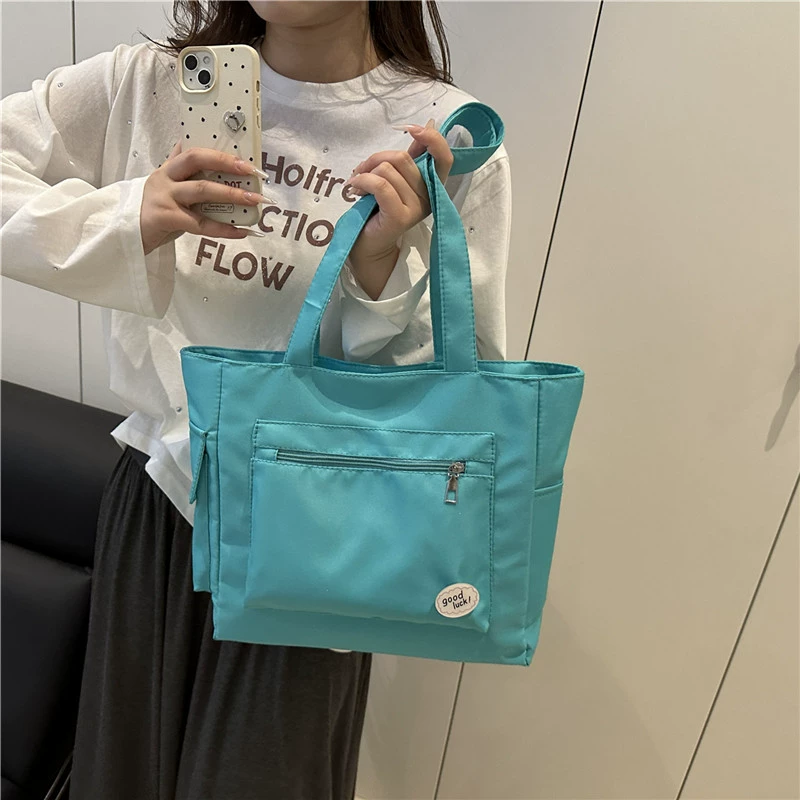 Capacious shopping bag, fashionable laptop for elementary school students, one-shoulder bag, city style