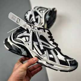 莆田纯原巴黎7代BALEN厚底做旧RUNNER老爹鞋拼色复古休闲运动鞋