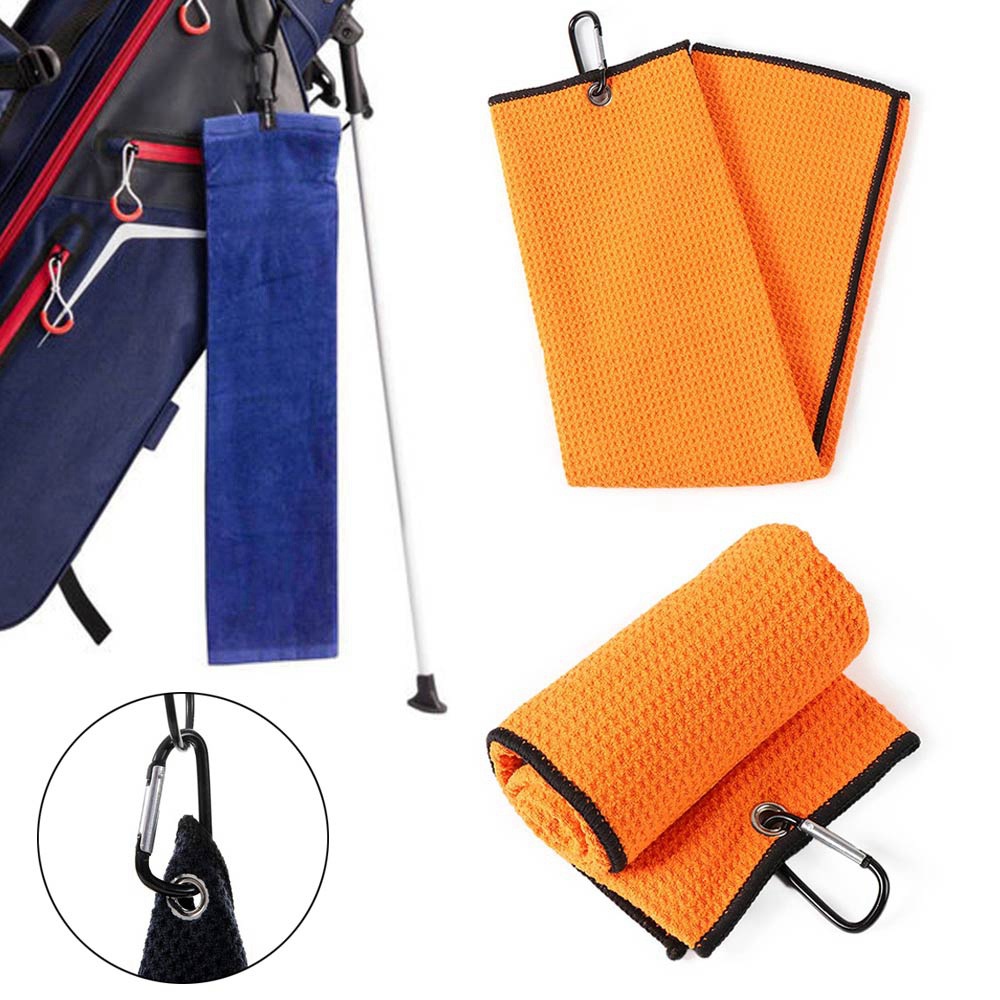 Pineapple Pattern Golf Towel Super Fine Fiber Waffle Yoga Towel Mountaineering Hook Sports Sweat Towel