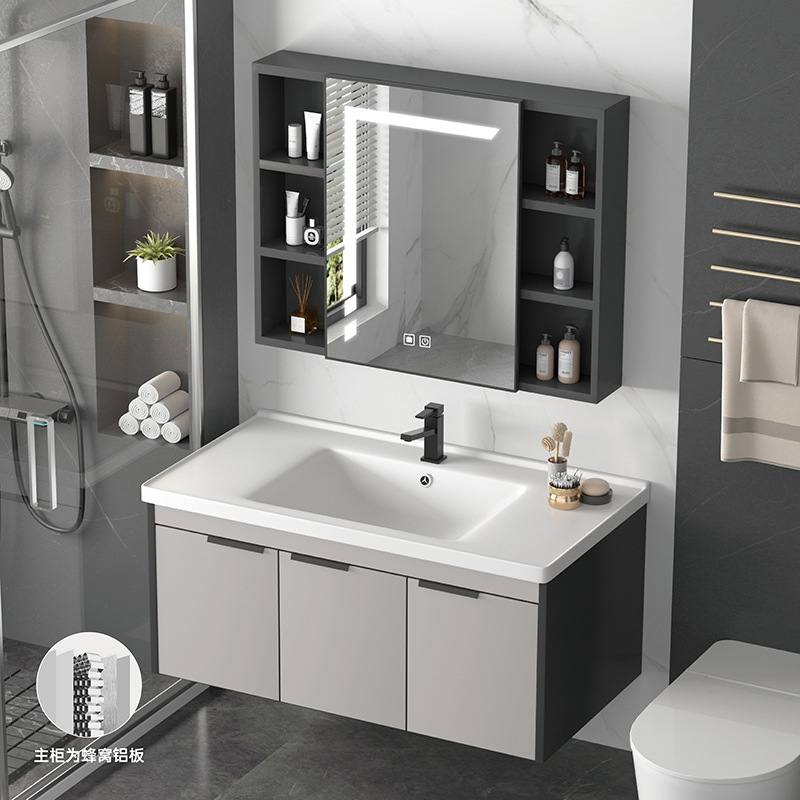 Thickened Honeycomb Aluminum Bathroom Cabinet Toilet Sink Washbasin Bathroom Ceramic Countertop Washbasin Integrated Thickened Honeycomb Aluminum Bathroom Cabinet Toilet Sink Washbasin Bathroom Ceramic Countertop Washbasin Integrated