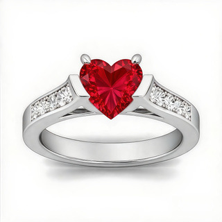 Cross-Border Supply New Hot-Selling Multi-Color Heart-Shaped Design Inlaid with Rhinestones Fashionable Women's Single Ring Engagement Ring