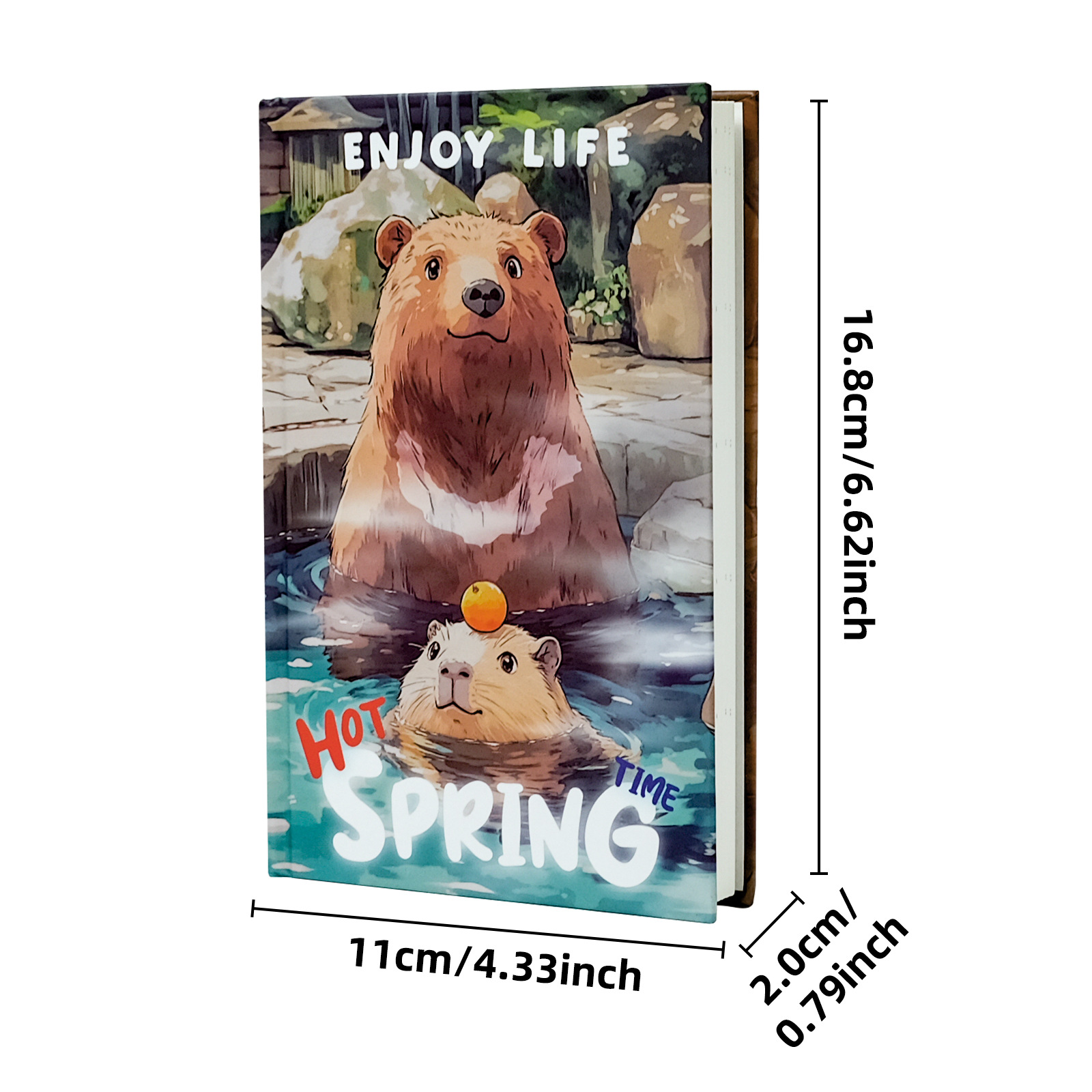 Capybara Diary Hardcover Notebook Hot Spring Theme Journal_voghion.com