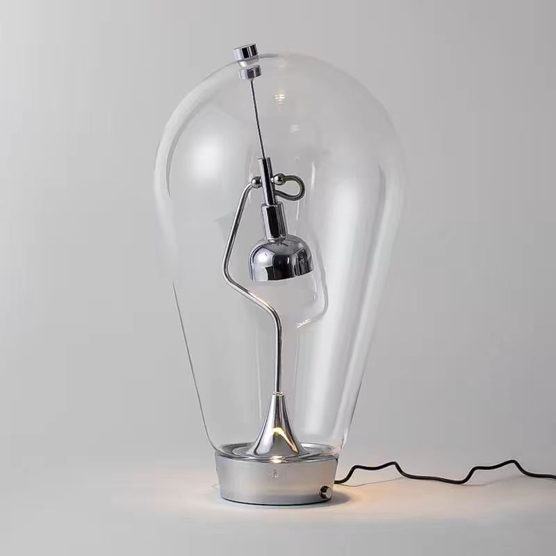 American-style industrial retro-style glass table lamp Zhongshan ancient town lighting wide pressure bedroom bedside high-level ornaments table lamp