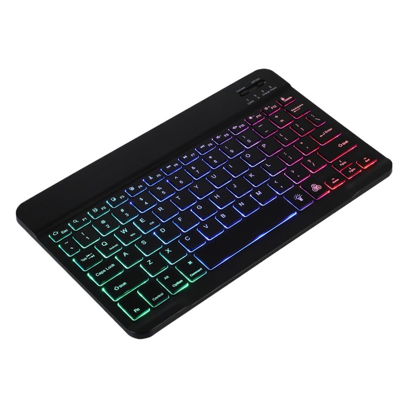 Teclado retroiluminado inalámbrico Bluetooth para iPad teléfono móvil tableta RGB colorido gradiente luminoso teclado ratón traje