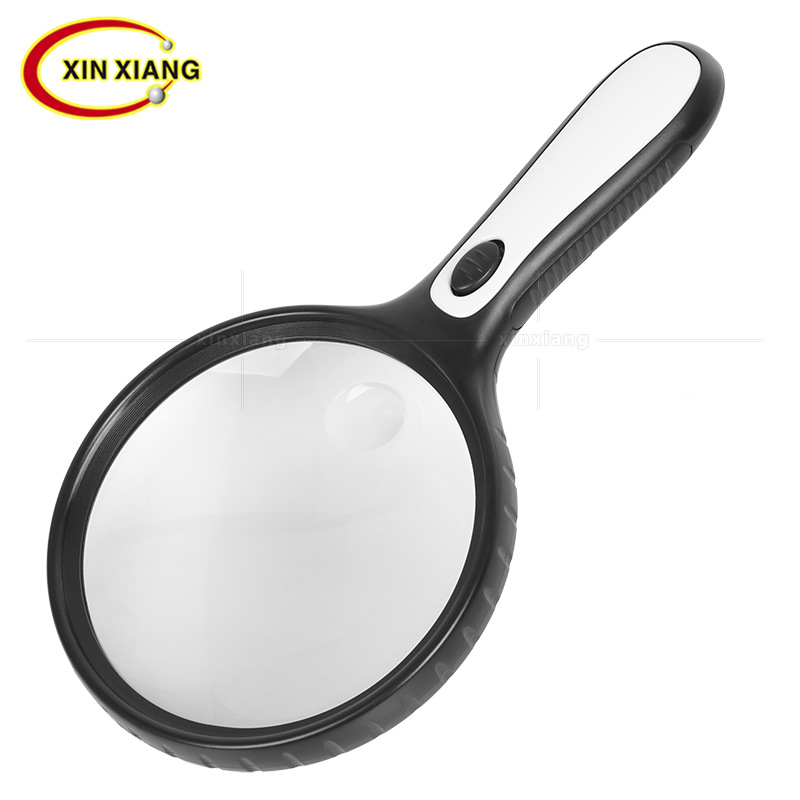 大号镜片老人手持阅读看书4个LED灯放大镜光学镜片5倍15倍双倍率