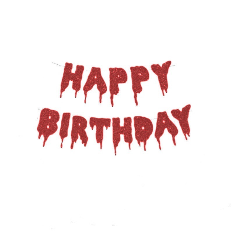 HAPPY BIRTHDAY 誕生日フラグ ハロウィン パーティー デコレーション バナー レター ホラー ブラッディ フラワー|undefined