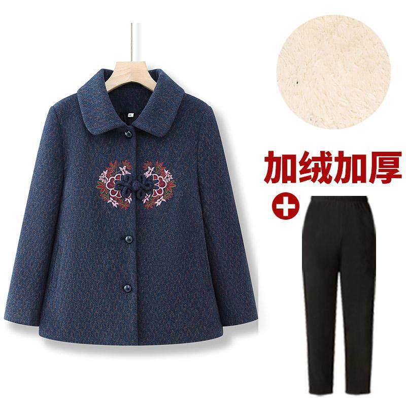 中老年人冬装女奶奶毛呢外套新款妈妈装春秋上衣洋气太太老人衣服|undefined
