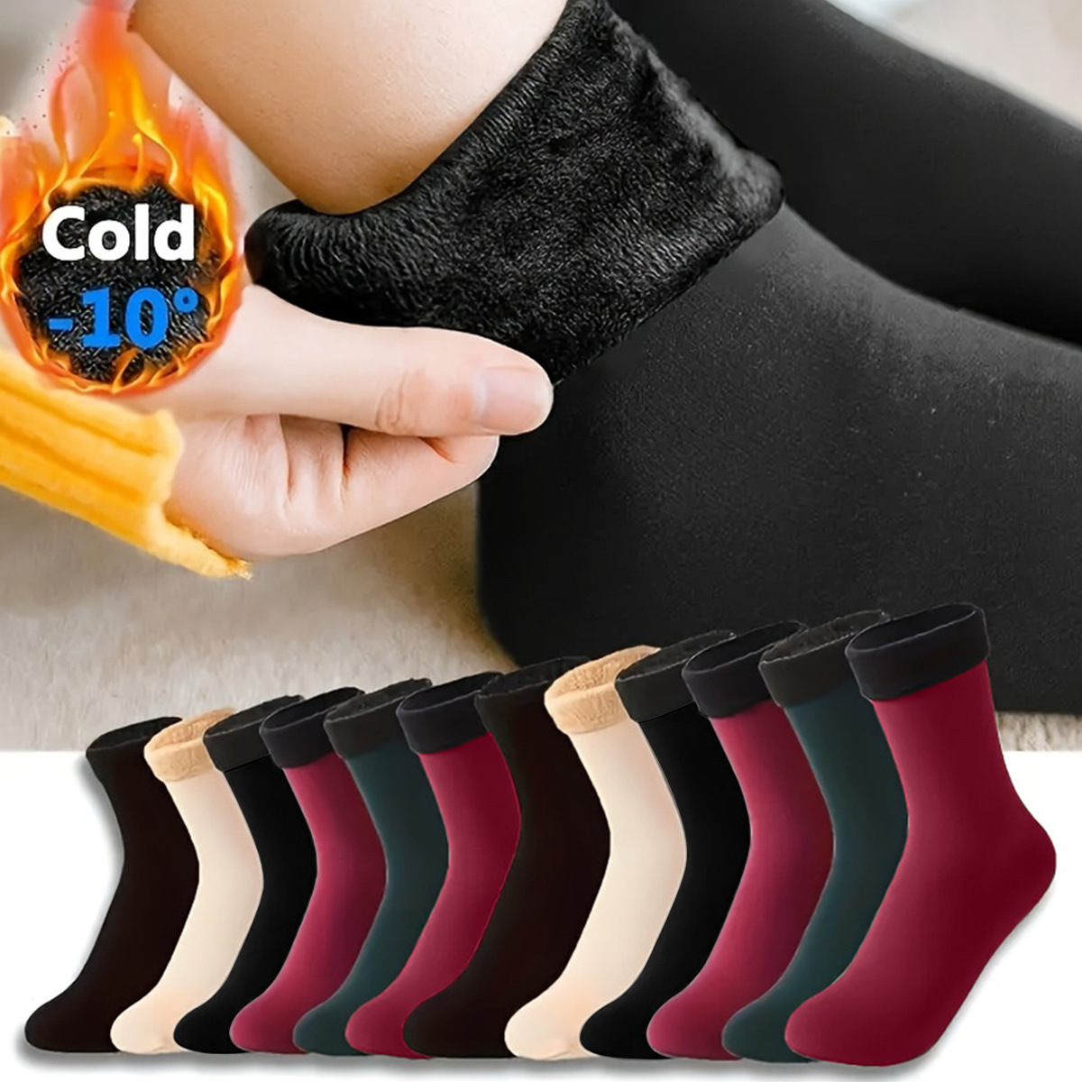 Calcetines Térmicos de Piso de Poliéster Transpirable y Antideslizante para Otoño e Invierno image 3