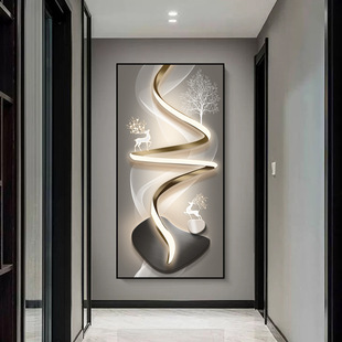 Abstract Light Luxury Modern Entrance Painting for Corridor, Hallway, Staircase, and Entrance Decoration