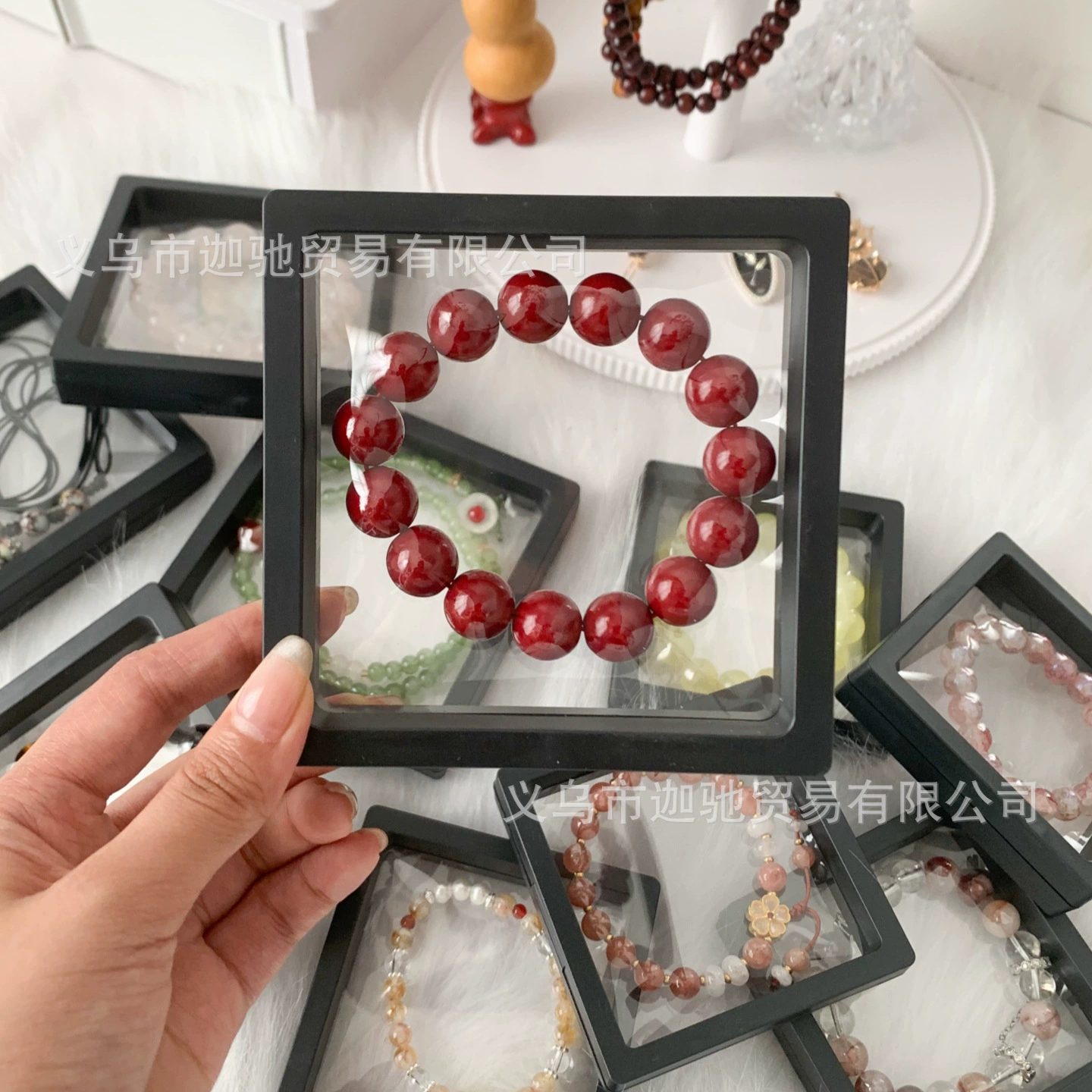 Transparent storage system walnut, bracelet, jewelry, stand, accessory, pack, storage box