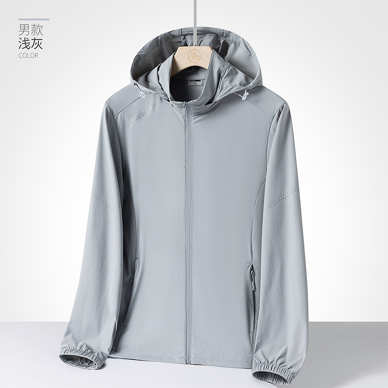 70d bolsa de tela UPF50 + seda de hielo ropa de protección solar hombre verano 2024 pareja ropa de piel UV