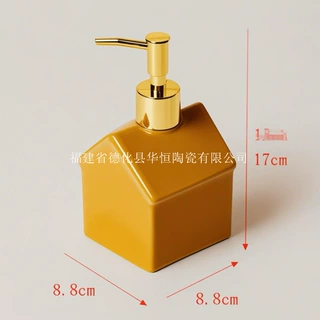 出口定制房子造型陶瓷乳液瓶按压瓶皂液瓶可定制洗手液沐浴分装瓶