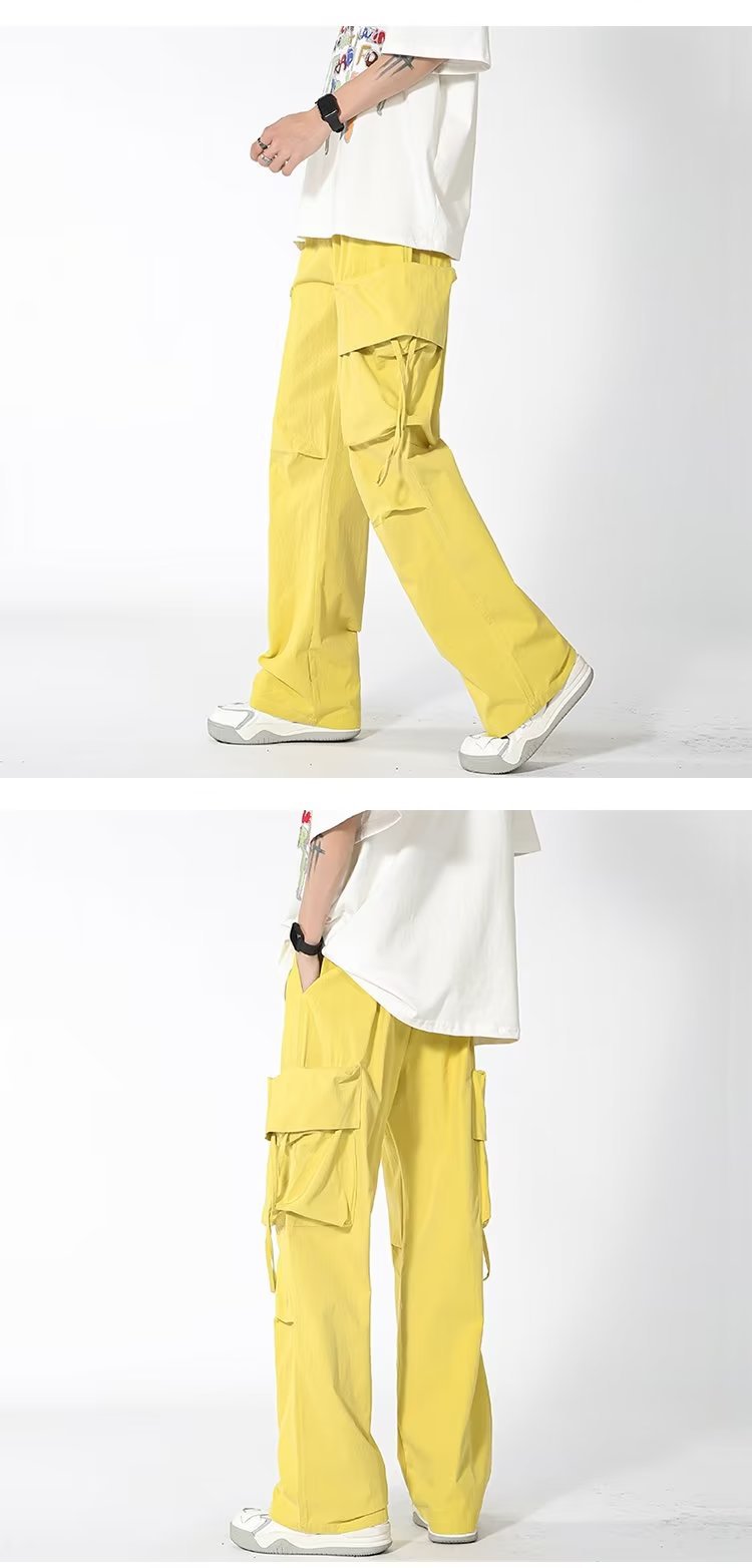 Pantaloni cargo uomo estivi casual taglio dritto streetwear_voghion.com