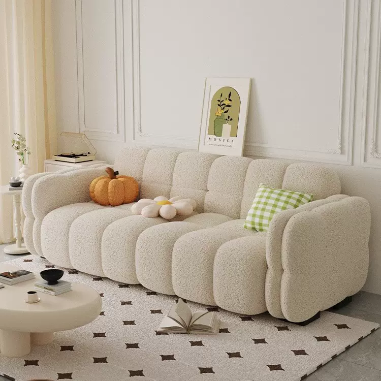 奶油风棉花糖沙发小户型出租屋客厅网红布艺双人布艺懒人小沙发