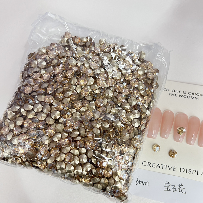 [KKK04-16] champagne Gem Flower 6 * 6mm