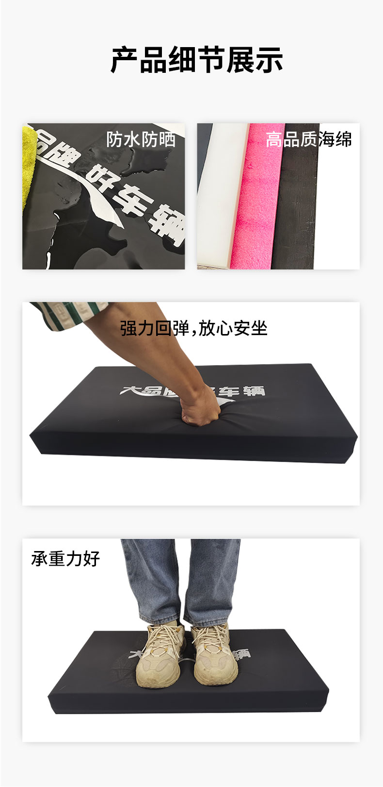 Electric tricycle seat cushion, thickened sponge pad for electric bike, universal sun-proof and waterproof seat, direct sales from manufacturer