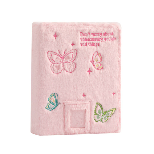 Hisocute original A5 butterfly plush card album star chasing girl six-hole loose-leaf photo album 3 inches 5 inches storage album