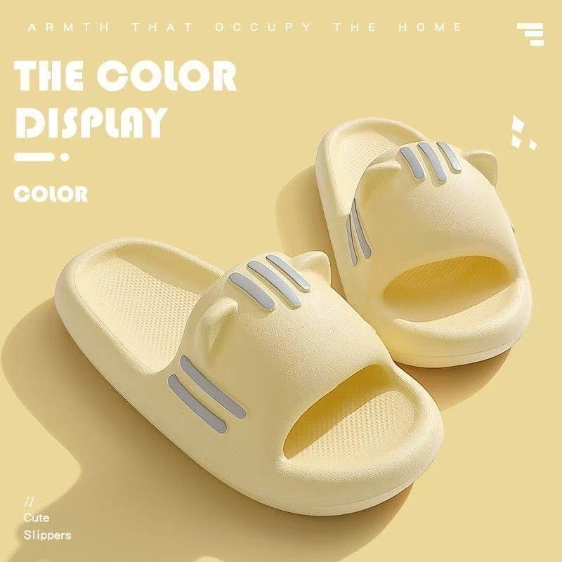 Popular Slippers for Women with Cat Ears, Indoor Home Wear, Summer Outdoor Wear, Non-Slip, Wear-Resistant, Cute Sandals, Wholesale