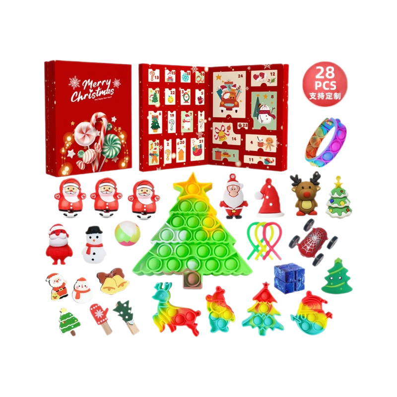 Nuevos juguetes de Navidad transfronterizos 2026 nueva cuenta regresiva divertida caja ciega regalos navideños Dongle juguetes de reducción de presión