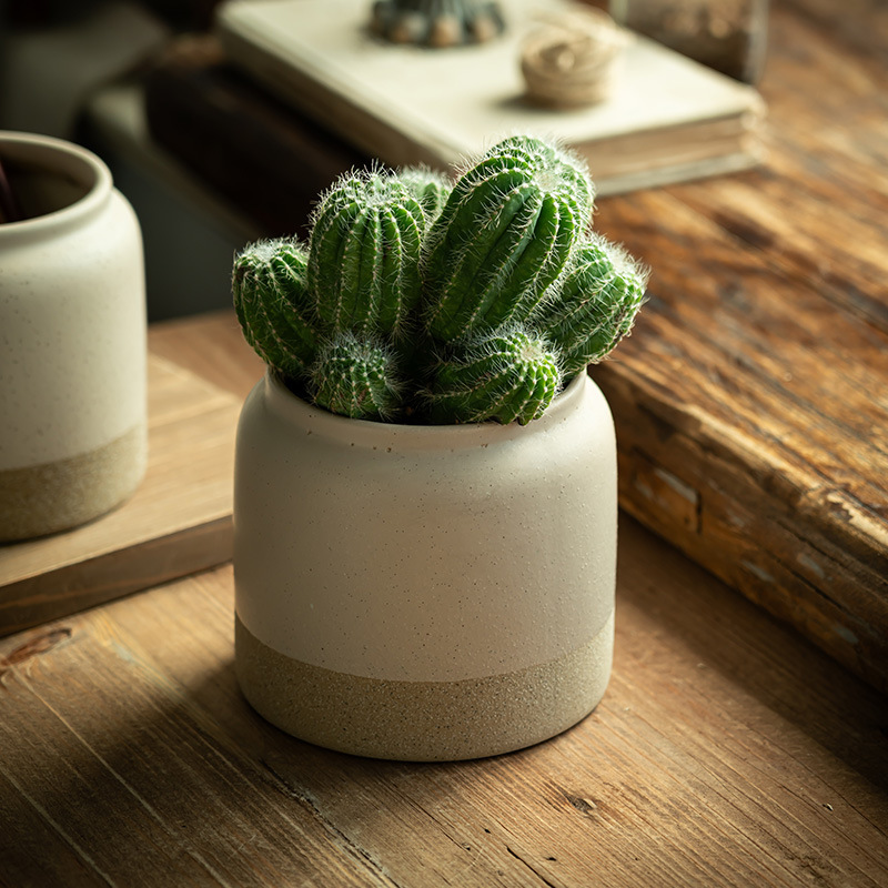 [Vintage estilo] flor de cerámica de alto valor creativo jarrón doméstico decoración de la sala de estar adornos almacenamiento de cocina