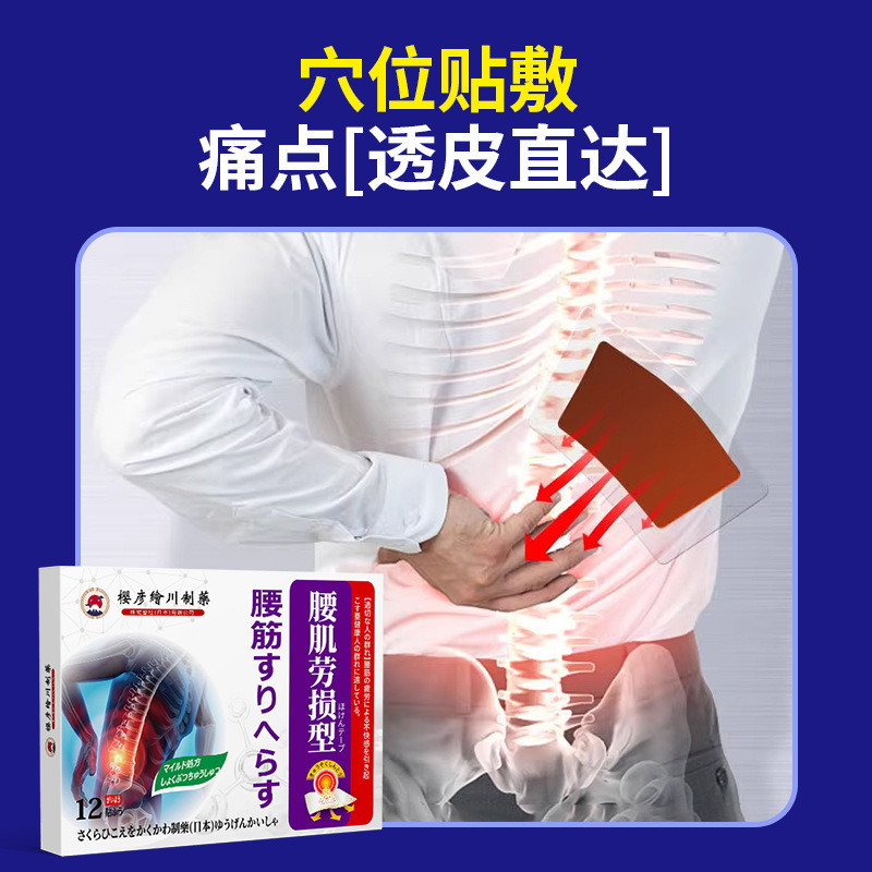 腰部損傷、長時間座りによる不快感、腰痛、脚のしびれ、腰部の緊張に効果のある腰部筋肉パッチ、メーカー卸売外用ヘルスケアパッチ|undefined