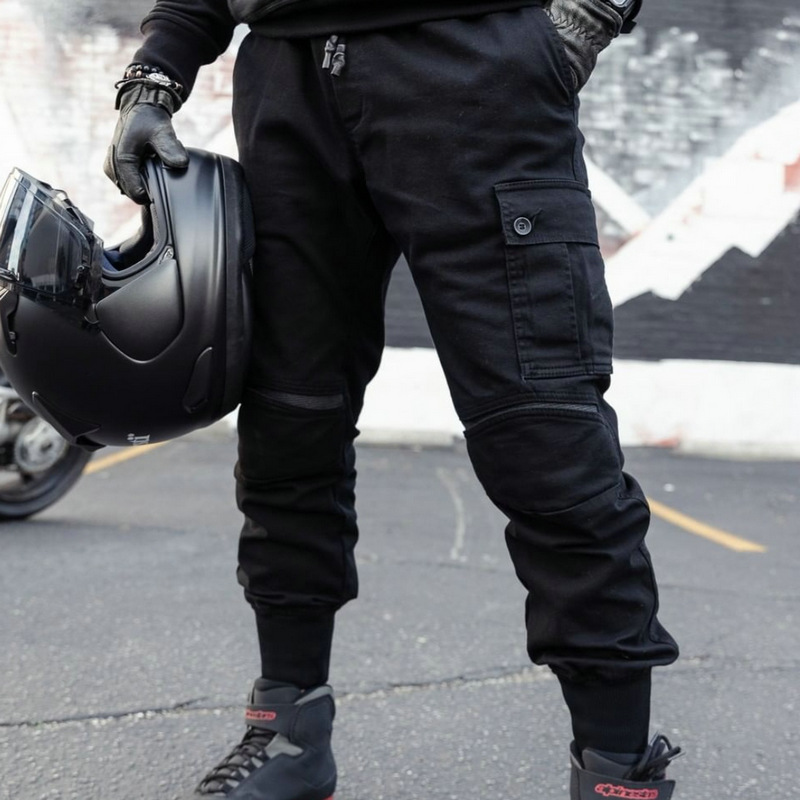 Pantalones de montar motocicleta casual motocicleta kevlar resistente a la caída a prueba de viento jeans pantalones roscados polainas pantalones de caballero hombres