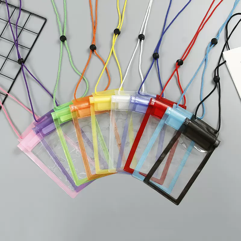 厂家现货三折密封大屏手机防水袋温泉游泳挂脖气囊手机防水袋通用