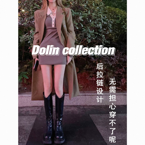 Classic Petite Height-Increasing Martin Boots for Women: Autumn/Winter Thick-Soled Fleece-Lined Mid-Calf & Over-The-Knee Boots – Perfect as Equestrian Style Boots