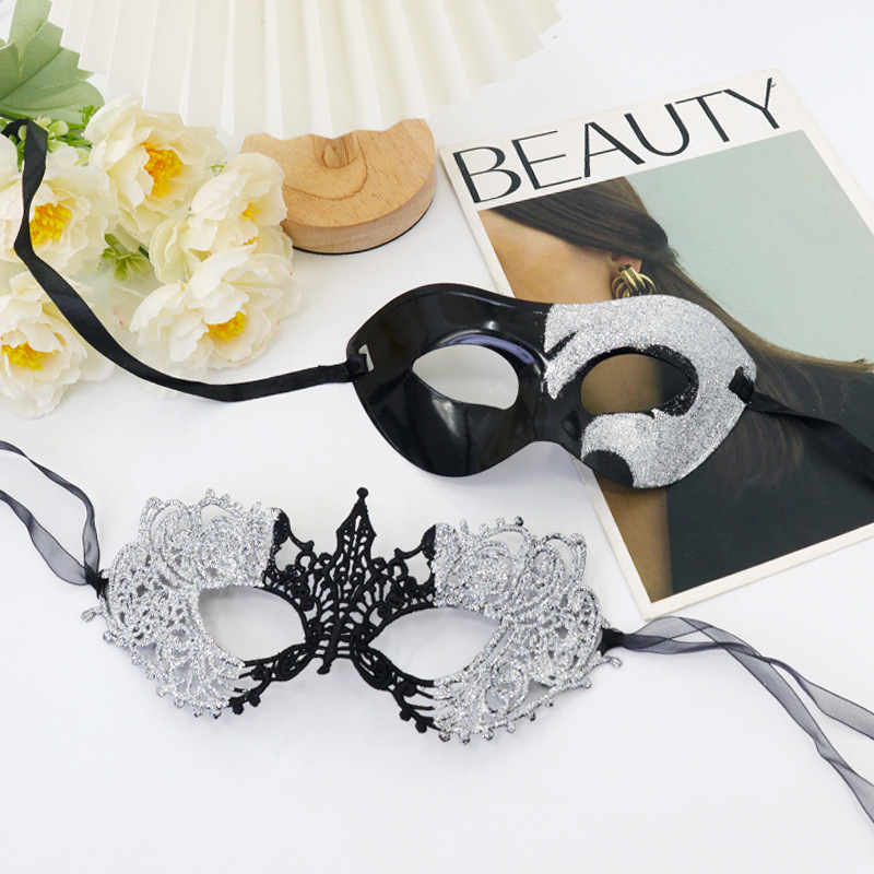 Halloween encaje pequeña punta máscara de polvo para mujeres pareja baile de masquilla mitad cara princesa máscara de disfraz