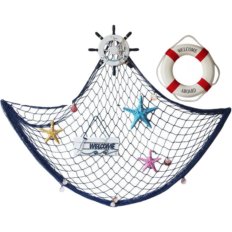 Средиземноморское украшение рыболовная сеть Толстая леска конопляная веревка ракушка сетка реквизит для фотосъемки детский сад фон украшения стены висячие украшения
