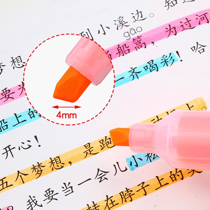 Comix color fluorescente marcado pluma etiqueta pluma marcado estudiante oficina 6-pack clave pluma mañana luz papelería