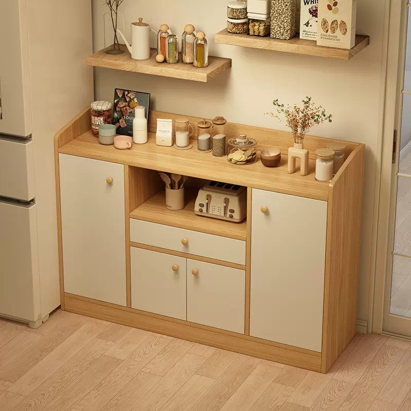餐边客厅置物落地储物简约茶水家用橱靠墙一体纳子