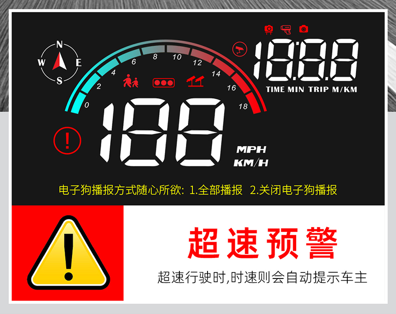 Car Head-up Display GPS Multi-function Car HUD Speed Voice Speed Measurement Digital Dog Cargo Van Universal
